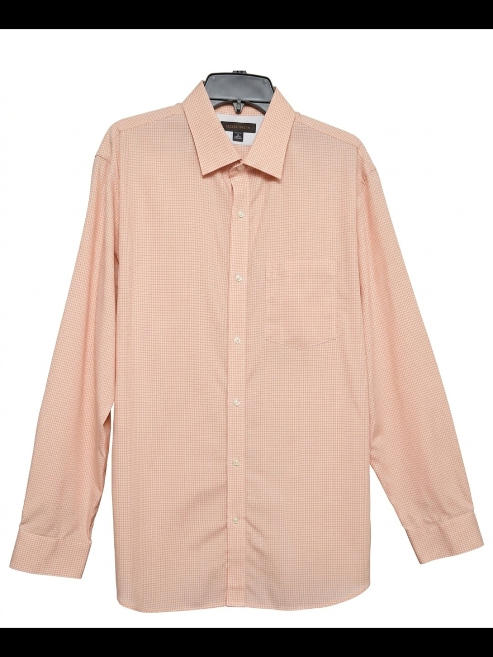 Banana Republic Men's Peach Micro-Check Dress Shirt